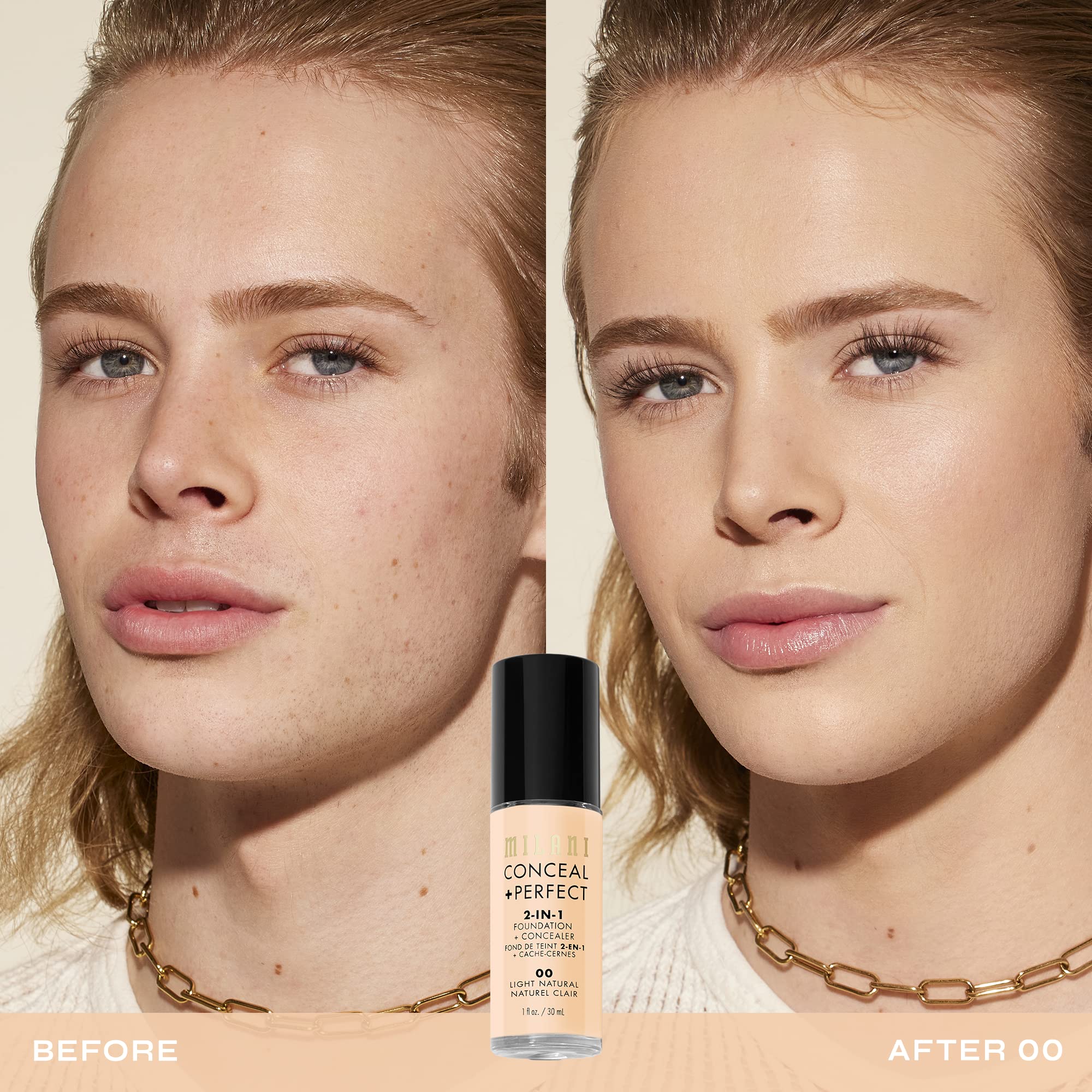 Milani Conceal + Perfect Liquid Foundation - Light Natural, 1 Fl. Oz. - Image 3