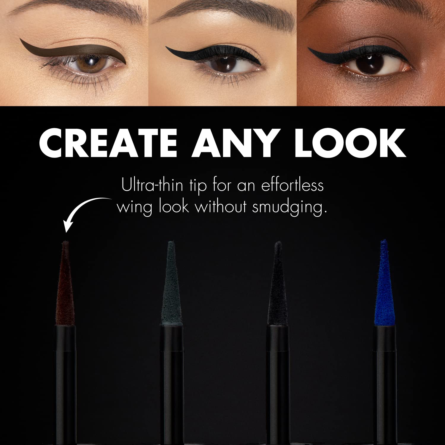 Milani Highly Rated Anti-Gravity Black Mascara with Castor Oil and Molded Hourglass Shaped Brush & Milani Stay Put Matte Liquid Eyeliner Black - Image 6